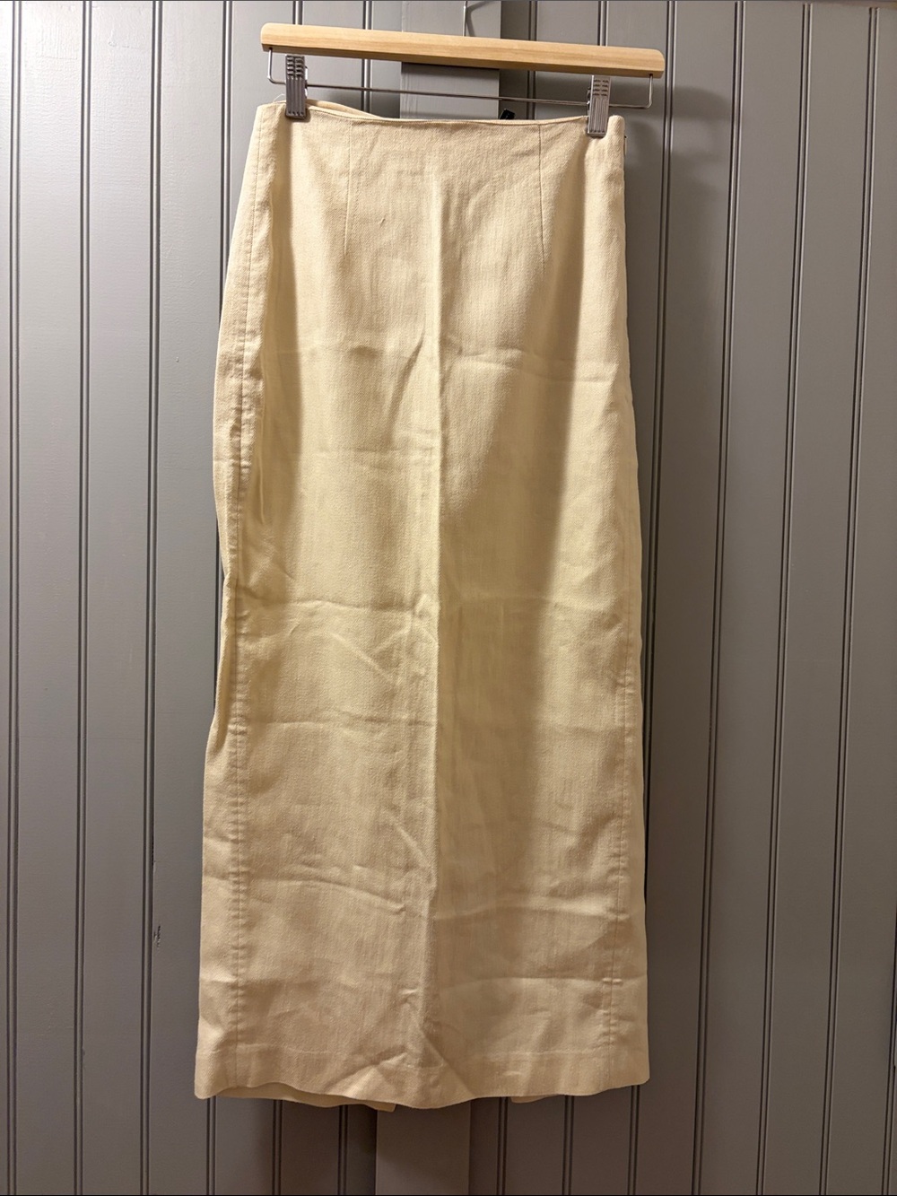 Theory Linen Blend Cream Maxi Skirt